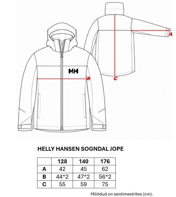 HH_sogndal_mõõdud Helly Hansen Sogndal jope 'sinine'